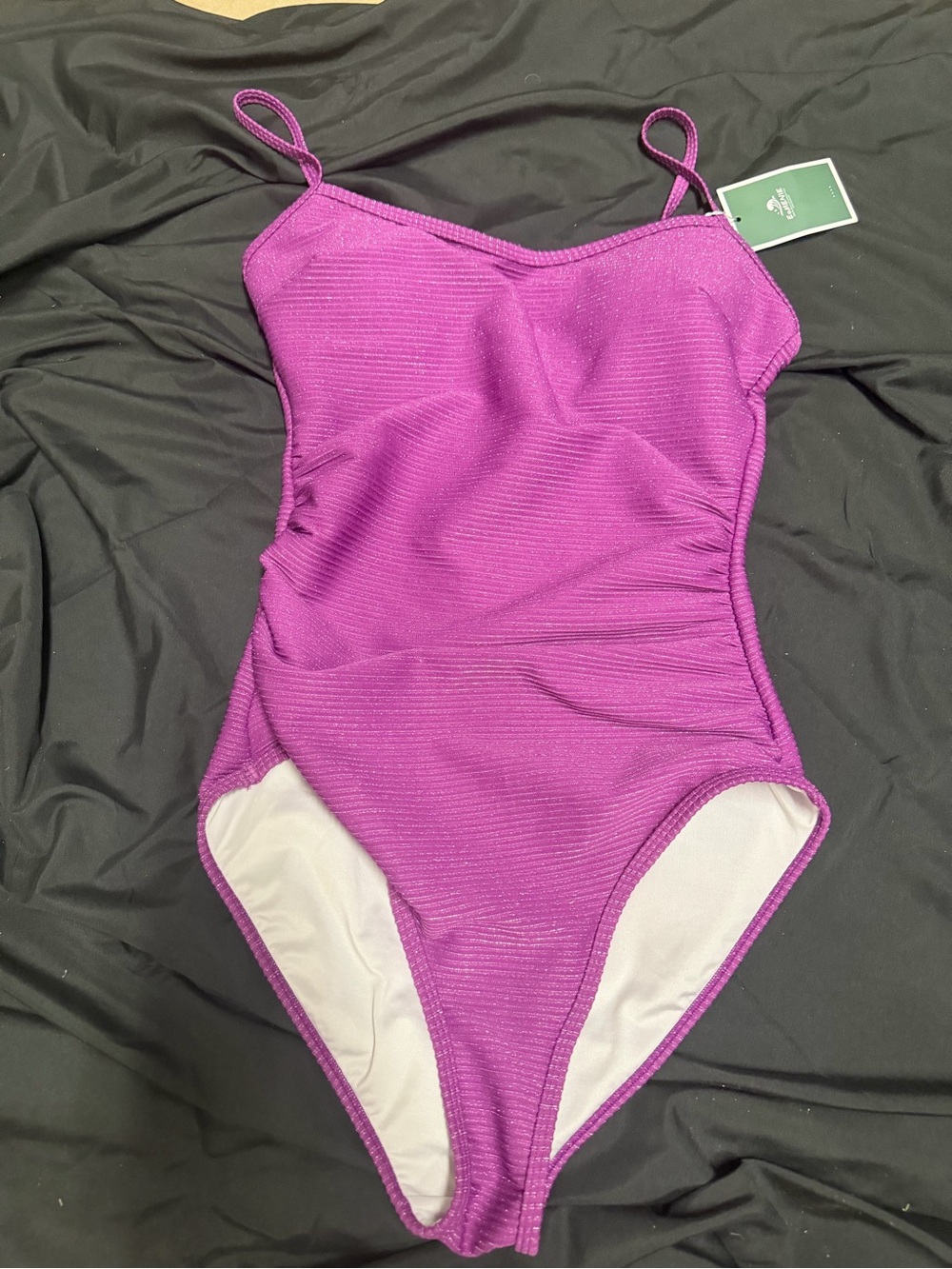 NWT Eomenie Swimsuit size small purple one piece women’s ribbed texture